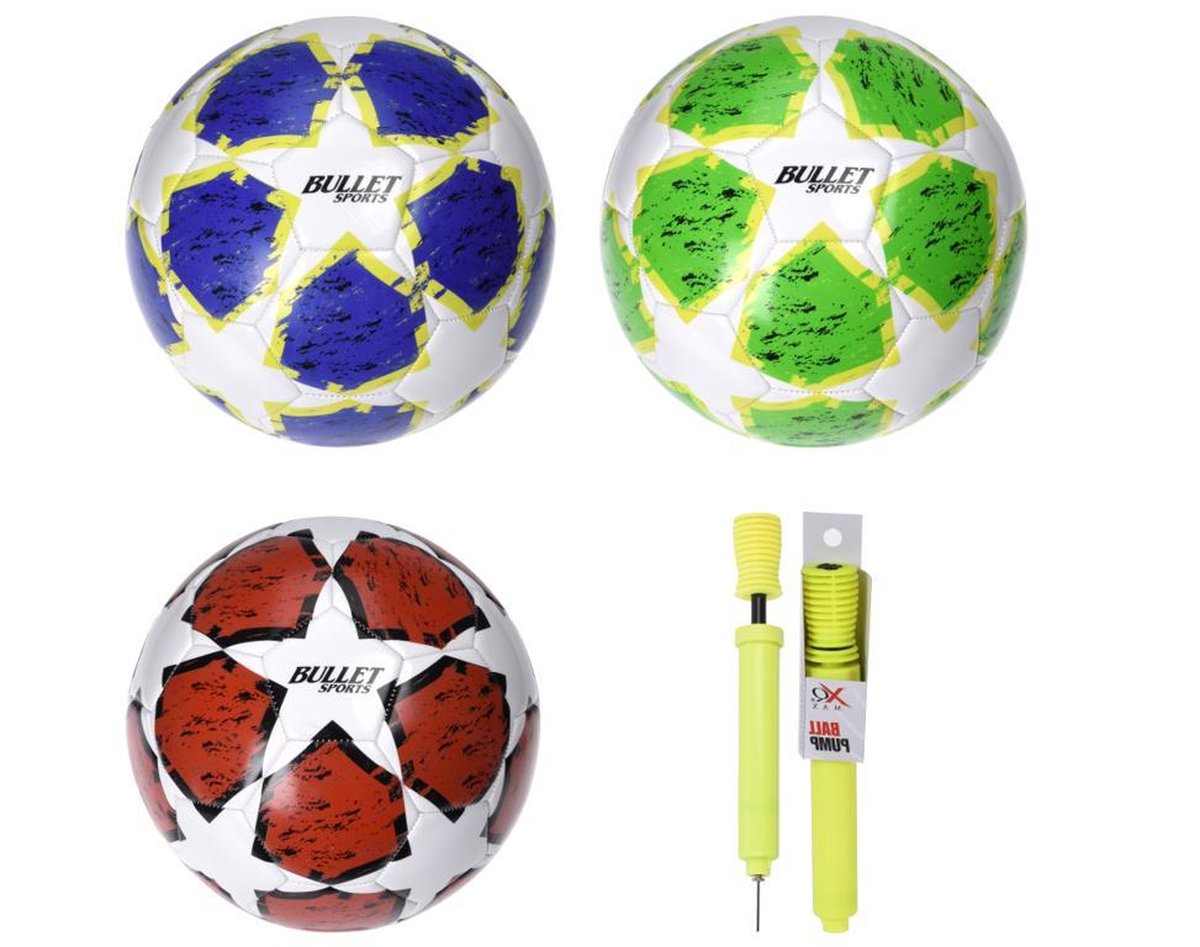 EK voetbal 3 stuks + pomp + naald