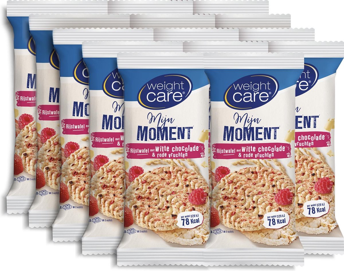 Weight Care Rijstwafel witte chocolade en rode vruchten 14x8 st