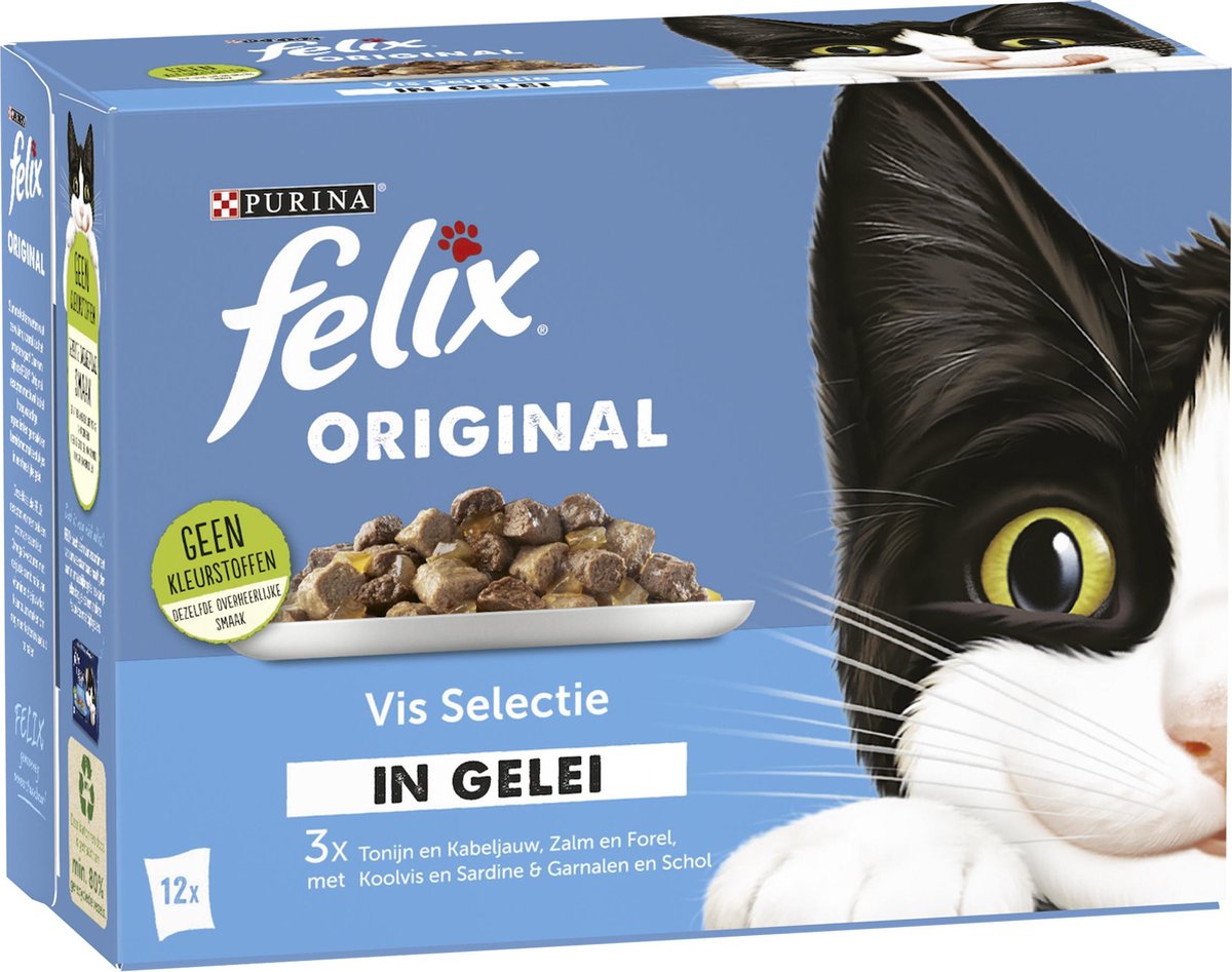 Felix Original Vis Selectie in Gelei  - Kattenvoer - 48 x 85g