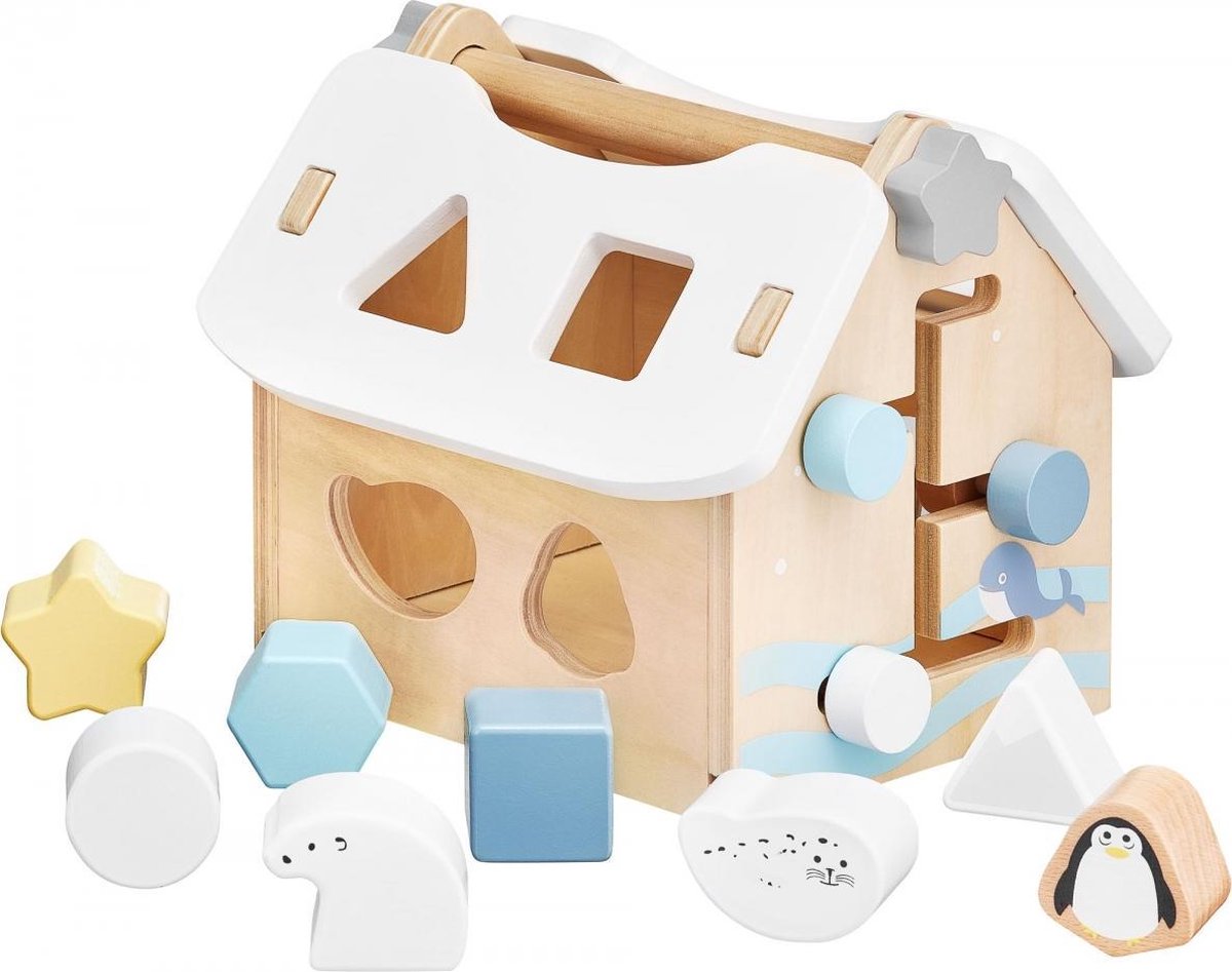 Mamabrum Houten Vormstoof Huis met Blokken