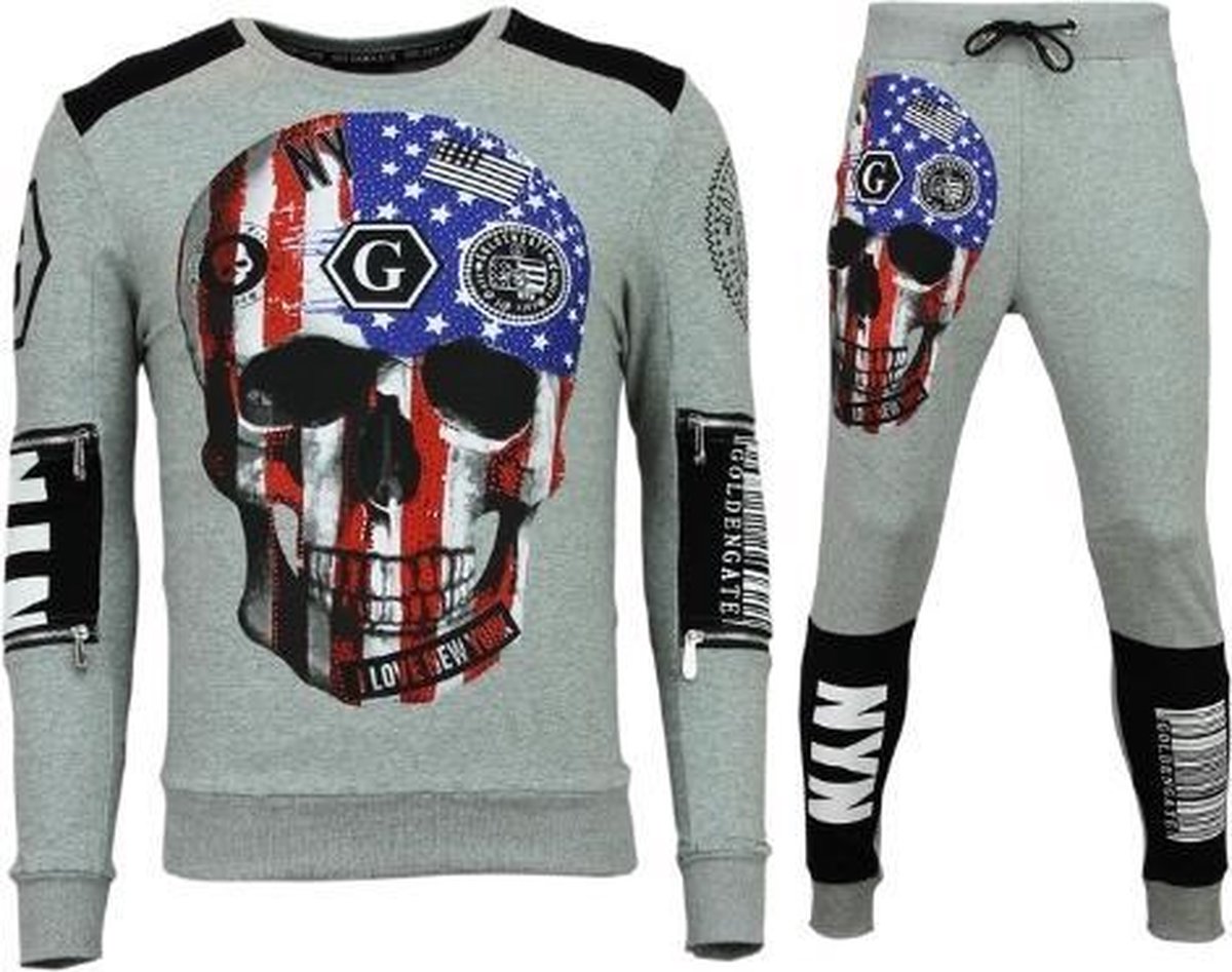 ENOS Heren Trainingspakken Sale - Goedkope Joggingspaken Mannen - Online - Grijs - Maat: XS