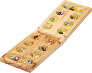 relaxdays kalaha spel - mancala - mankala -  bordspel - bonenspel - hout - reisspel - bord