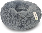 Doxie® Pluche Fluffy Donut Hondenmand – Kattenmand – Hondenkussen – Kattenkussen – Wasbaar – Antislip – ⌀ 50 cm – Donkergrijs