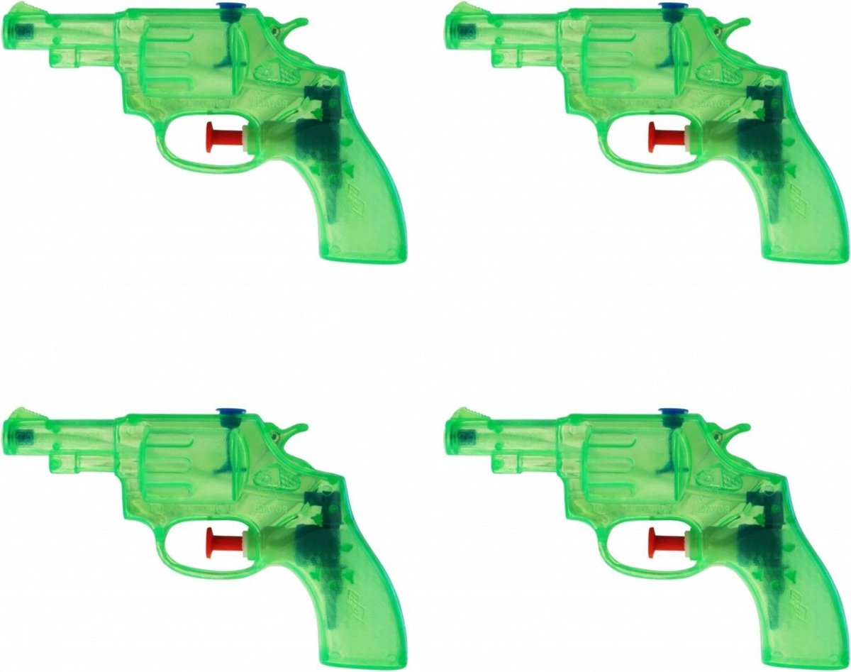 5x Groen transparant cowboy waterpistool 13 cm