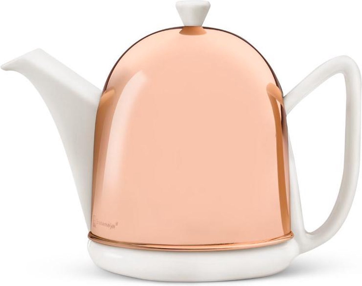 Bredemeijer Manto Theepot - 1 l - Koper mantel - Wit