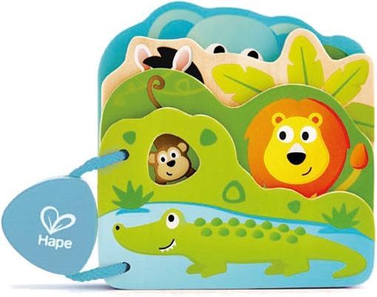Hape Houten Babyboekje Wilde Dieren 16 X 12