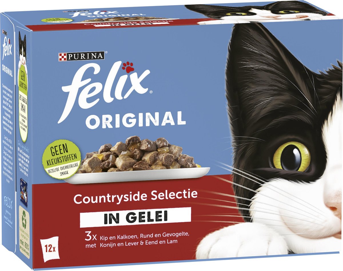 Felix Original Countryside Selectie in Gelei - Kattenvoer - 48 x 85g
