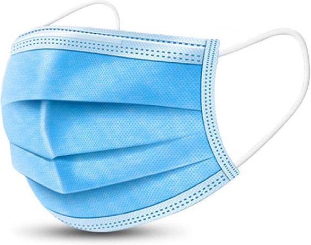 10 Blauwe Mondkapjes - 3-Laags Mondkapje - Niet Medisch Mondkapje - Face mask - Mouth mask - Mondmasker - Mondkapje Zwart - Mondkapje Wit - Mondkapje Roze - Mondkapje Blauw - Wegwerp Mondkapje - Geschikt voor OV -