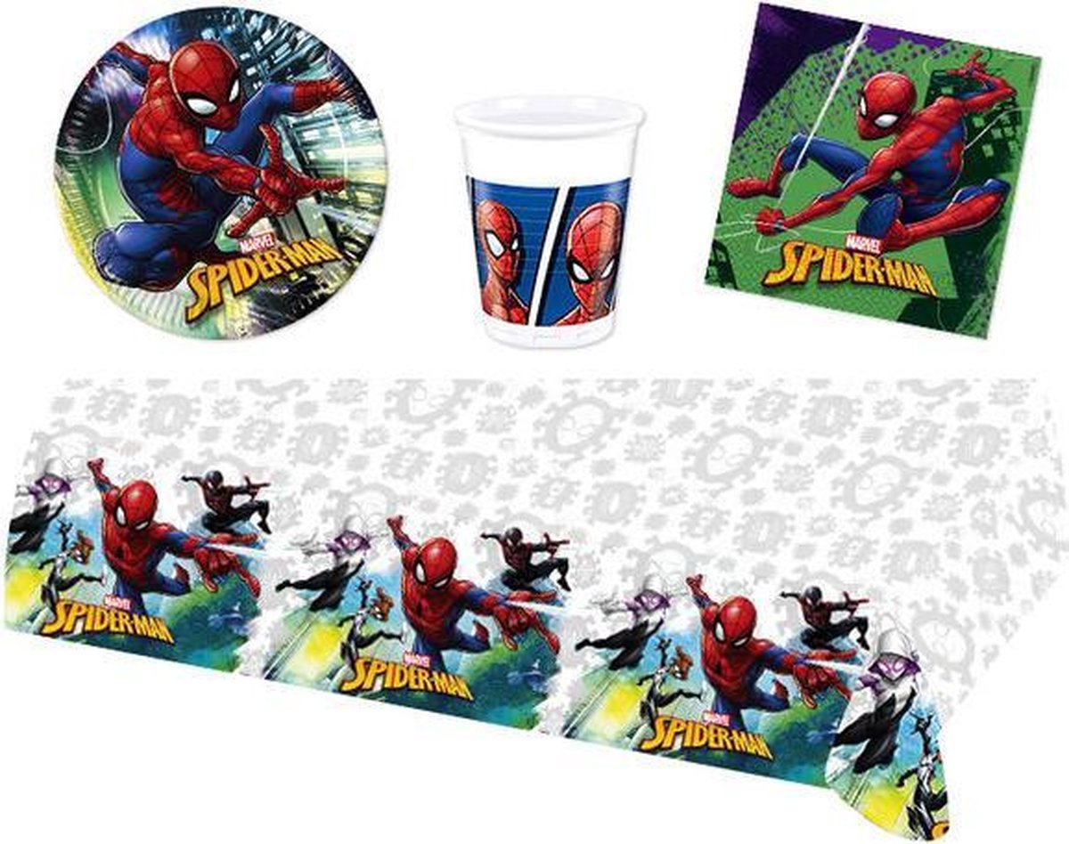 Spiderman feestpakket | feestartikelen kinderfeest voor 8 kinderen