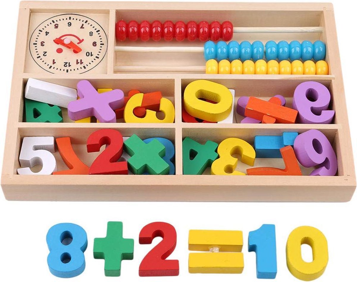Houten speelgoed - leren klokkijken en rekenen