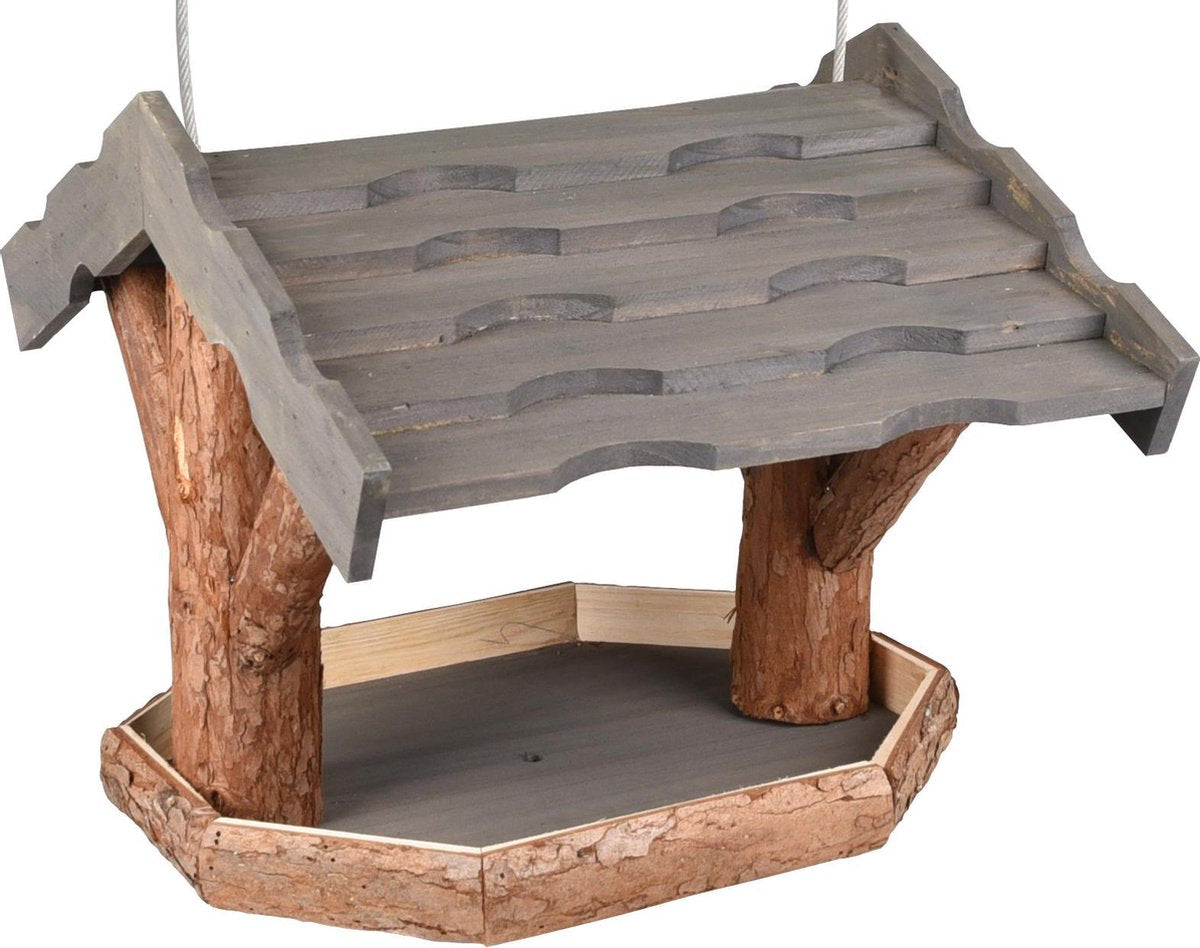 Flamingo Voederhuis bora hout bruin/grijs 31