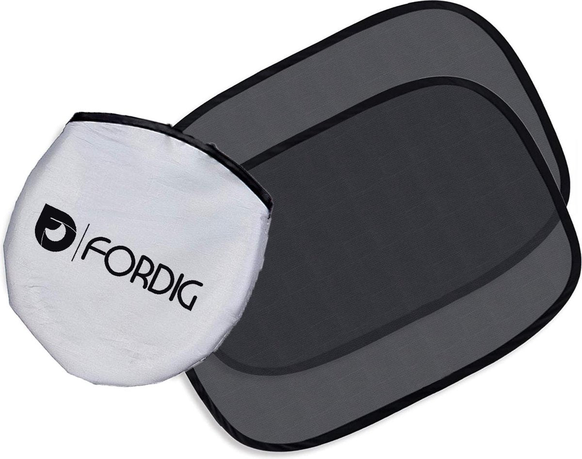 ForDig Zonnescherm Auto - Zonwering UV Protectie voor Auto Zijruit – Zonwering Auto – Zonder zuignappen – 80 GSM – 51 x 31 CM - Set van 2 Stuks