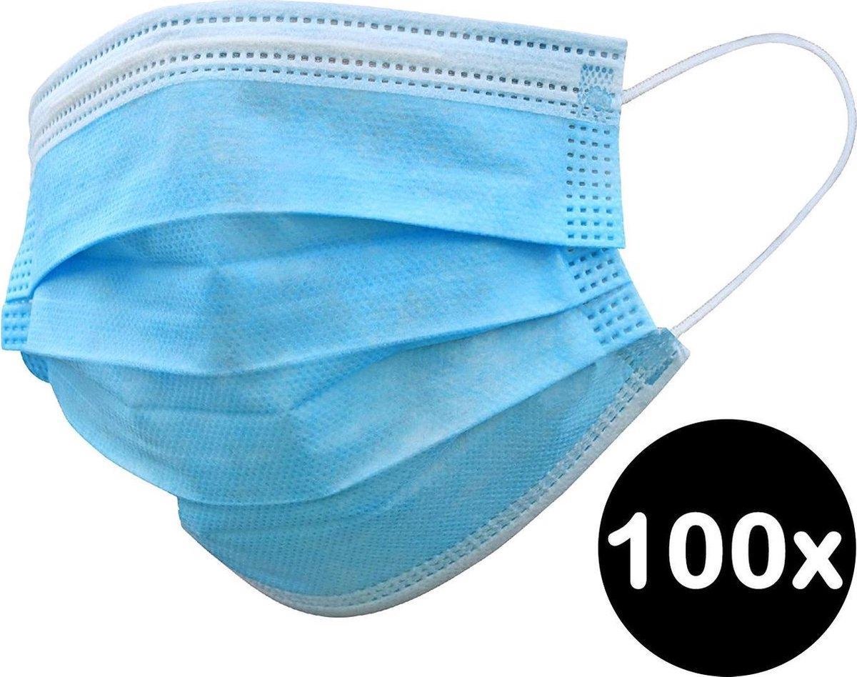 Mondkapjes - Wegwerp Mondmasker - Mondkapje Niet Medisch - Blauw - 100x