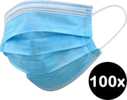 Mondkapjes - Wegwerp Mondmasker - Mondkapje Niet Medisch - Blauw - 100x
