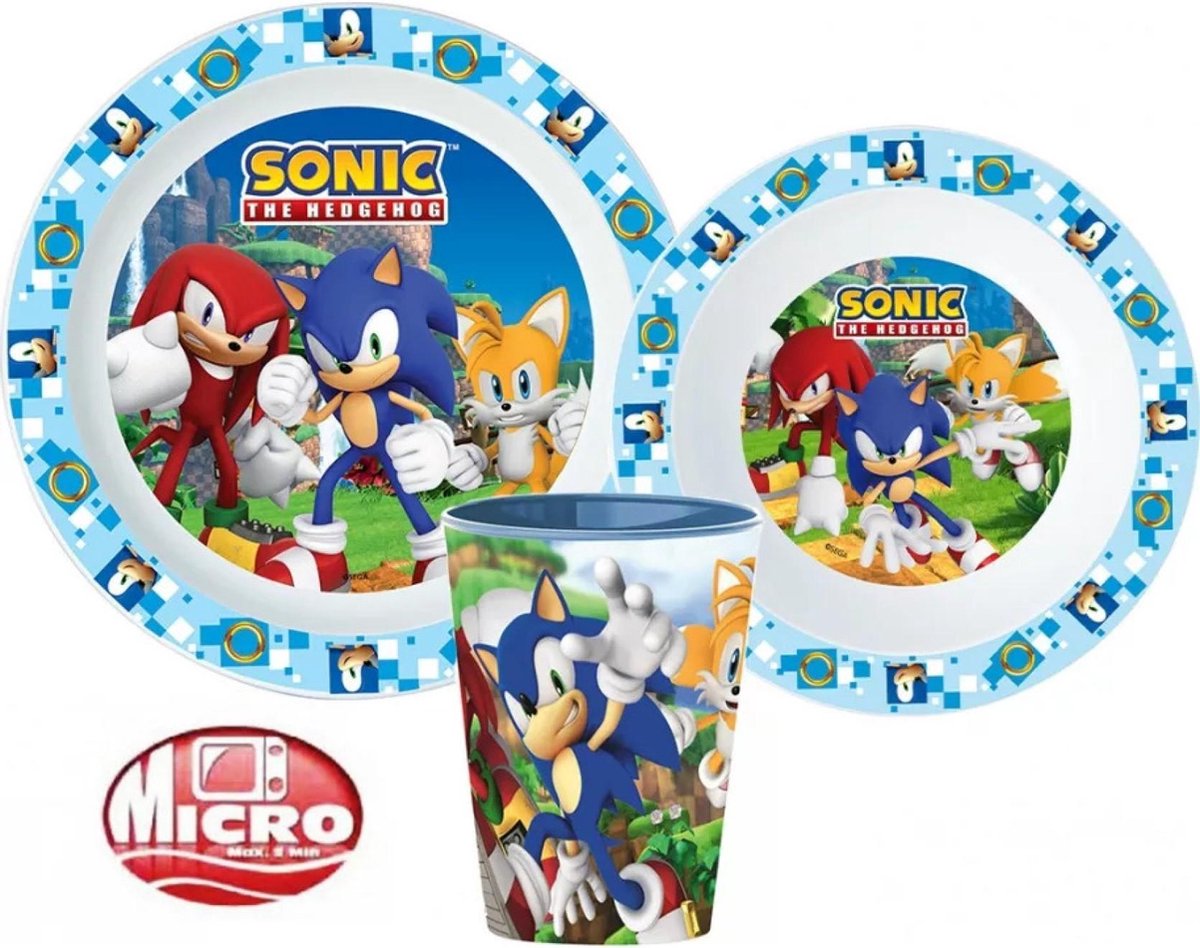 Sonic the Hedgehog 3 delig ontbijtset - servies - bord