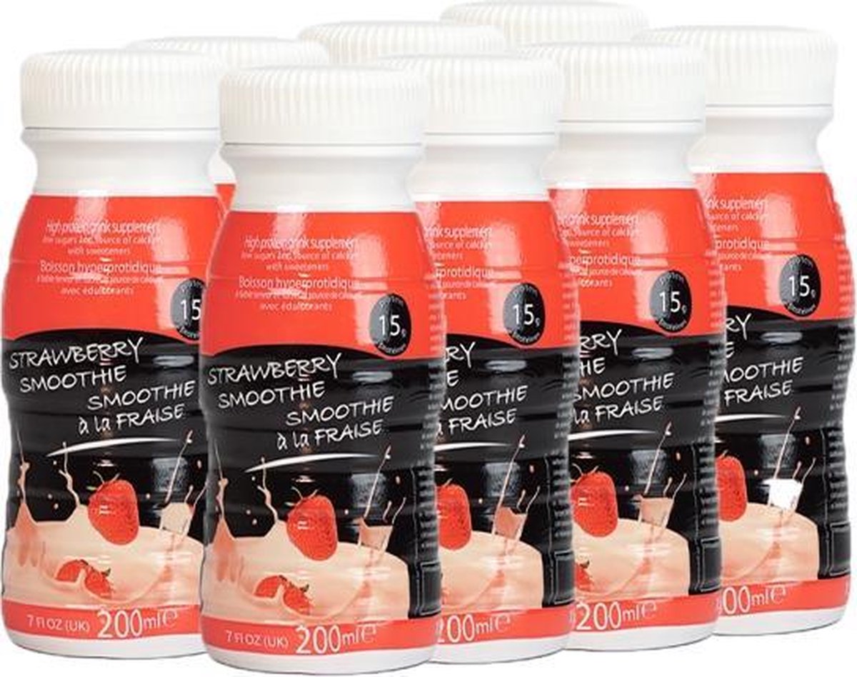 Protiplan | Tray Proteïne Smoothie Aardbei | 8 x 250 ml | Fruitige Smoothie Eiwitdieet | Voordeelpak | Snel afvallen zonder poespas!