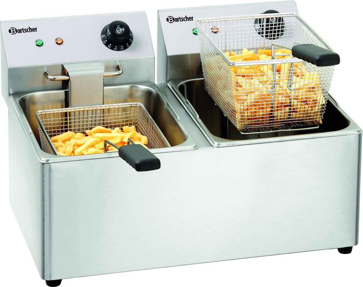 Bartscher Dubbele-friteuse 2x8 Liter | 55(b) x 43(d) x 34(h) cm