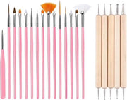 GUAPÀ - Nail Art Set Penselen Roze met Houten Dotting Tools - High Quality