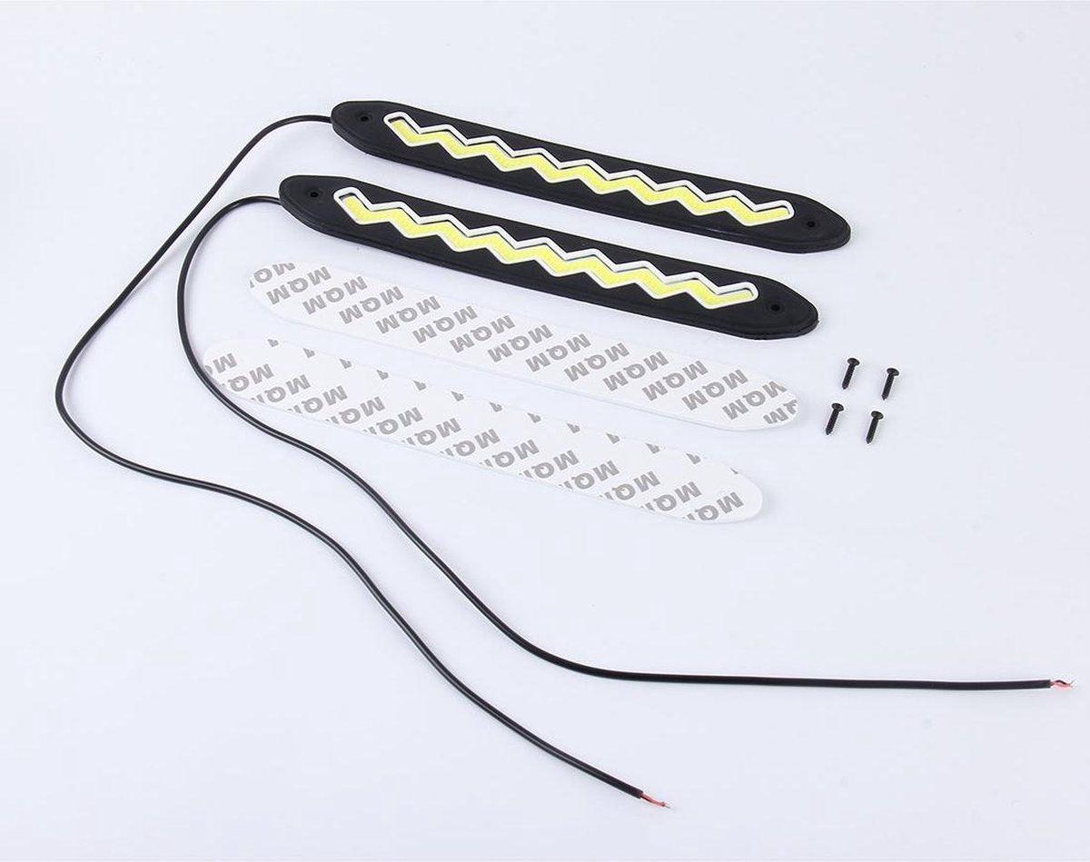 2 STKS 10 W 1000LM 6000 K Wit licht COB LED-dagrijverlichting (zwart)
