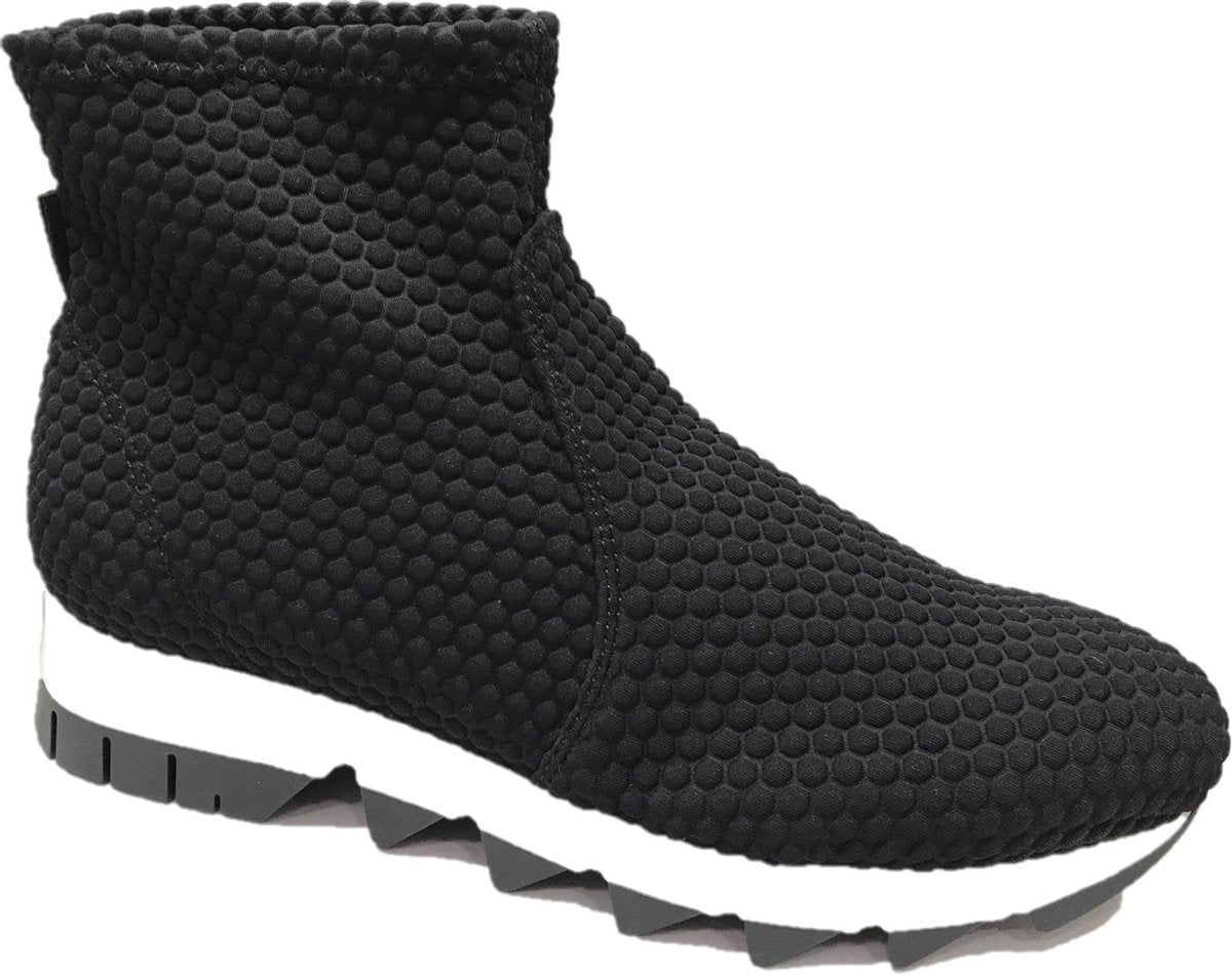 Rapisardi B4801 Exagon nero maat 35 elastische sockboot sneaker zwart