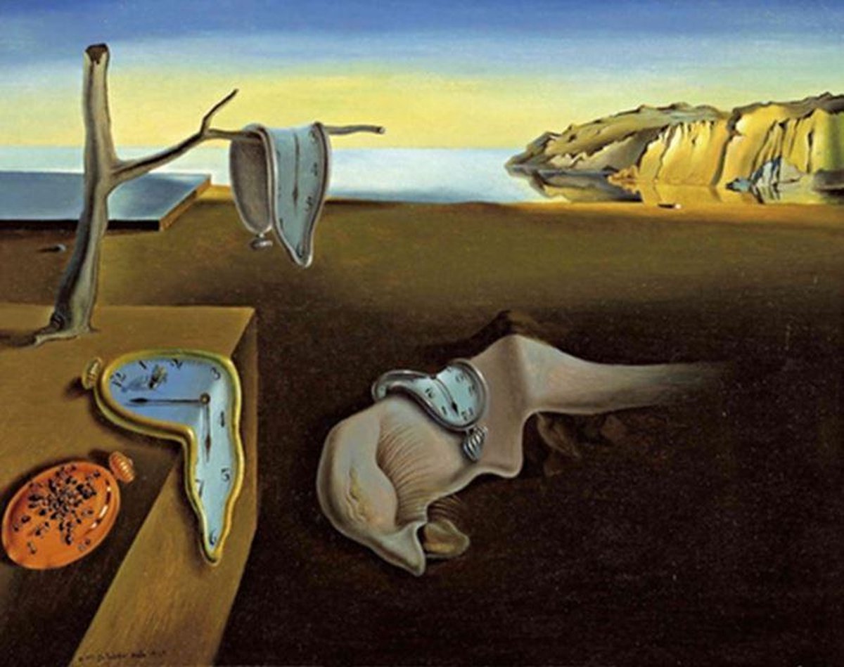 Paint By Numbers - Schilderen op Nummer - The Persistence of Memory; De Bekende Smeltende Klokken van Salvador Dali - 50x40cm - Volwassenen & Kinderen - Stipco