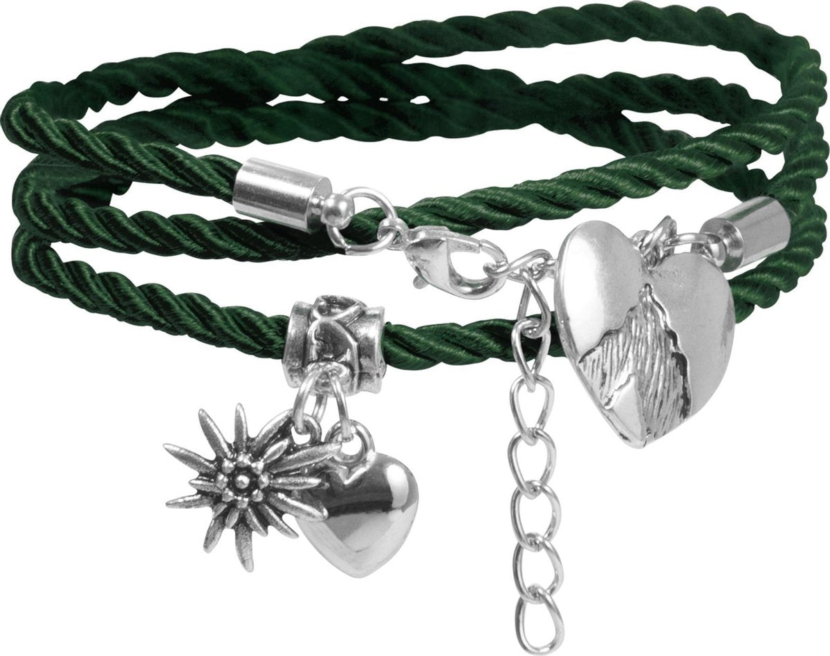 dressforfun - Armband Alpenhart groen  - verkleedkleding kostuum halloween verkleden feestkleding carnavalskleding carnaval feestkledij partykleding - 302949