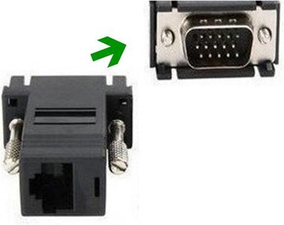 1 Stuk - VGA male naar CAT5 CAT6 RJ45 Adapter converter
