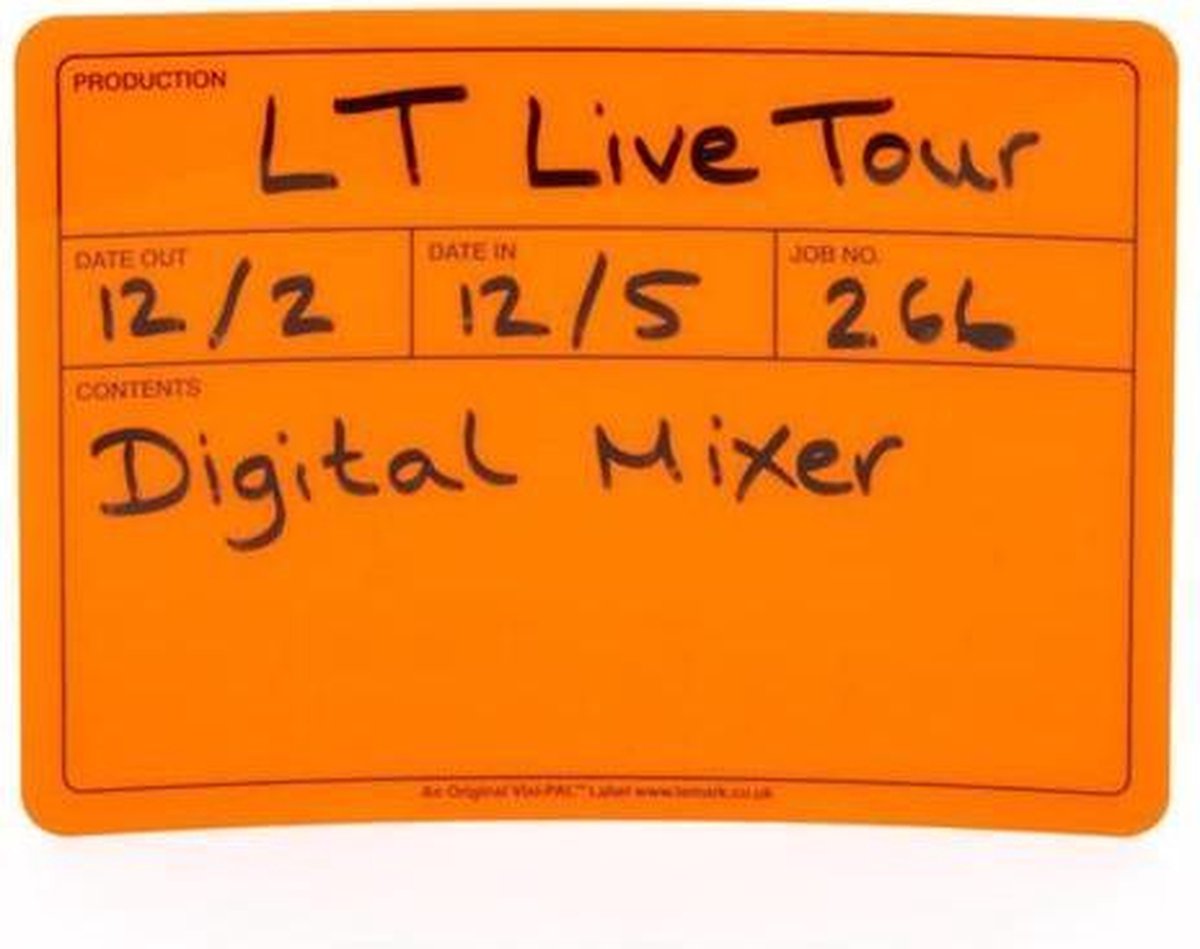 Visi-PAL™ Tour Label 178mm x 127mm Fluor Oranje