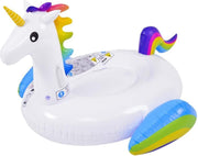 Opblaasbare zwembad luchtbed/ride-on witte eenhoorn/unicorn   132 x 110 x 87 cm - Zwembanden/ringen speelgoed dieren