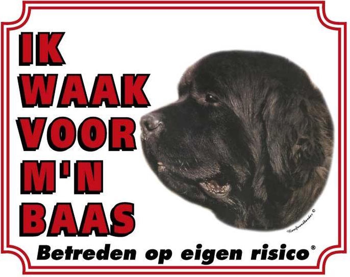 Newfoundlander Waakbord - Ik waak voor mijn baas