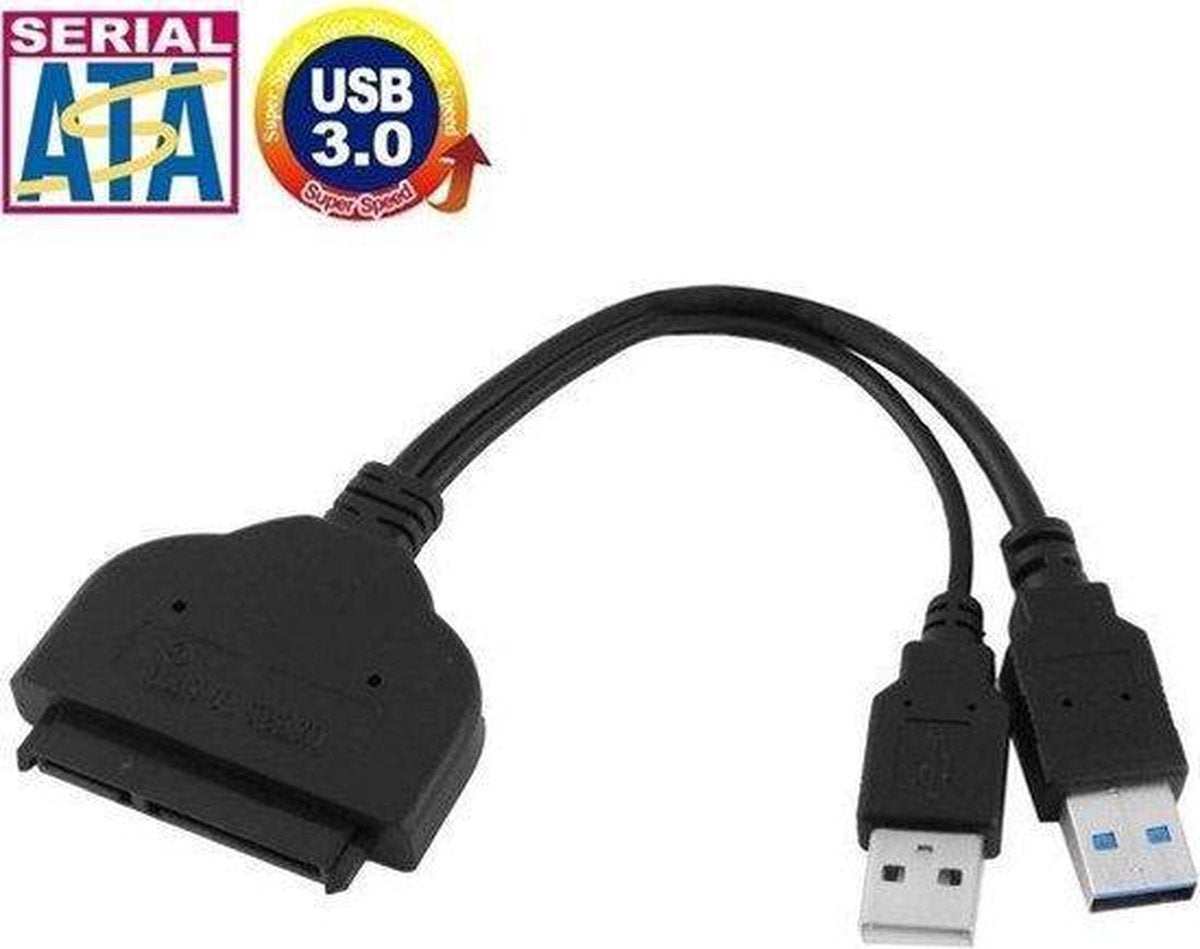 Garpex® SATA naar USB 3.0 Adapter Converter Kabel - 2.5 inch SSD/HDD – Harde schijf Laptop PC Computer HDTV Desktop Notebook - Zwart