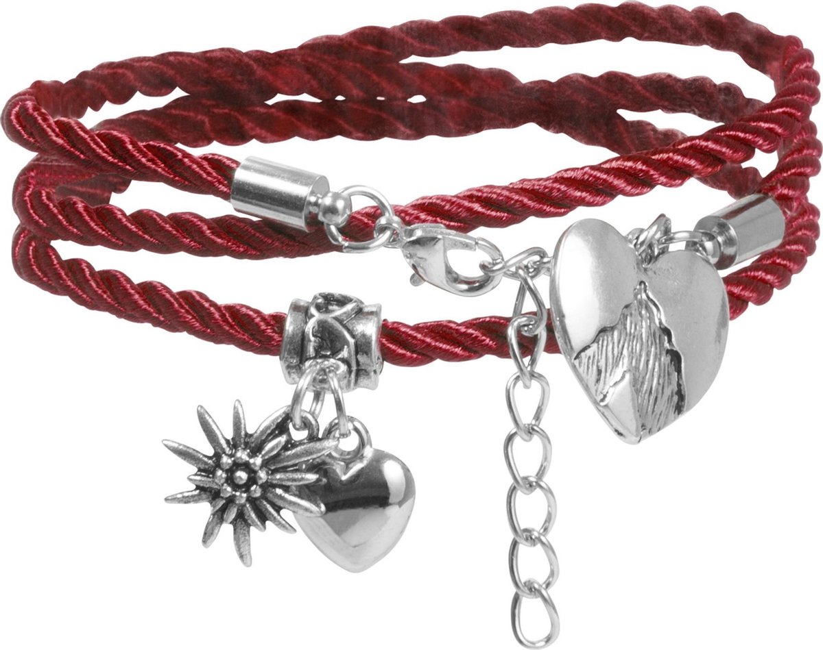dressforfun - Armband Alpenhart rood  - verkleedkleding kostuum halloween verkleden feestkleding carnavalskleding carnaval feestkledij partykleding - 302951