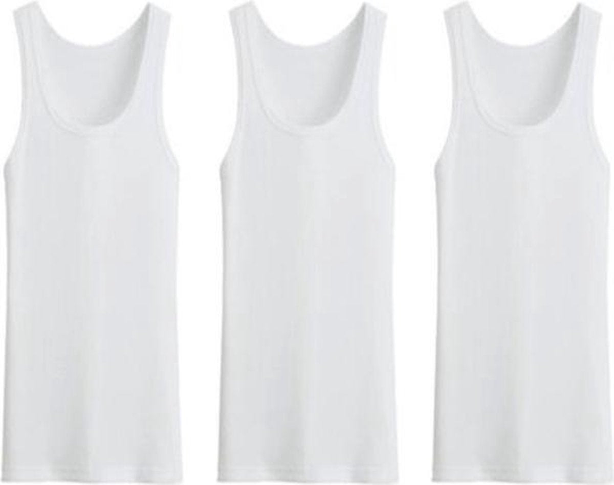 3 stuks Bonanza hemd - King size - 100% Katoen - Wit - Maat 4XL/5XL