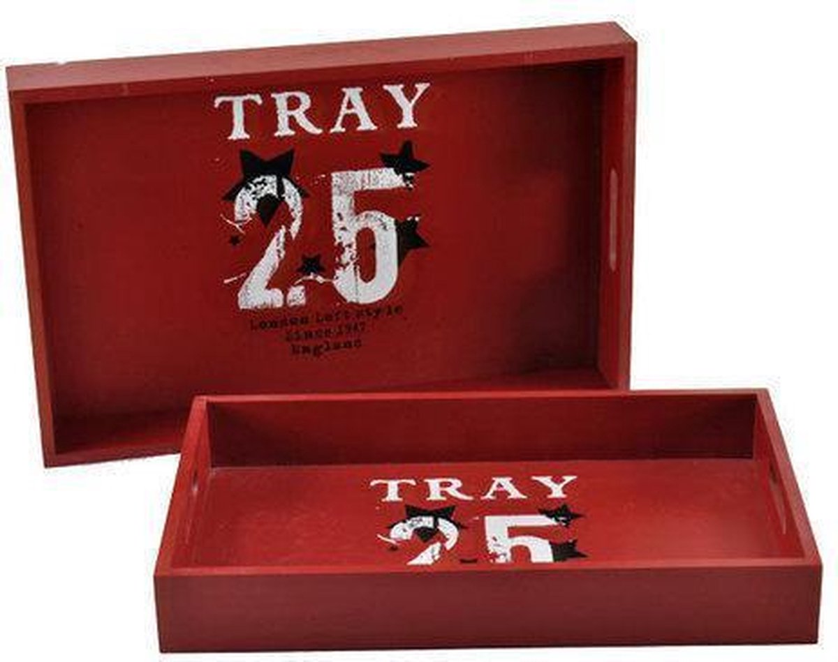 Dienbladen Dienbladset 2-delig Loftstyle - rood