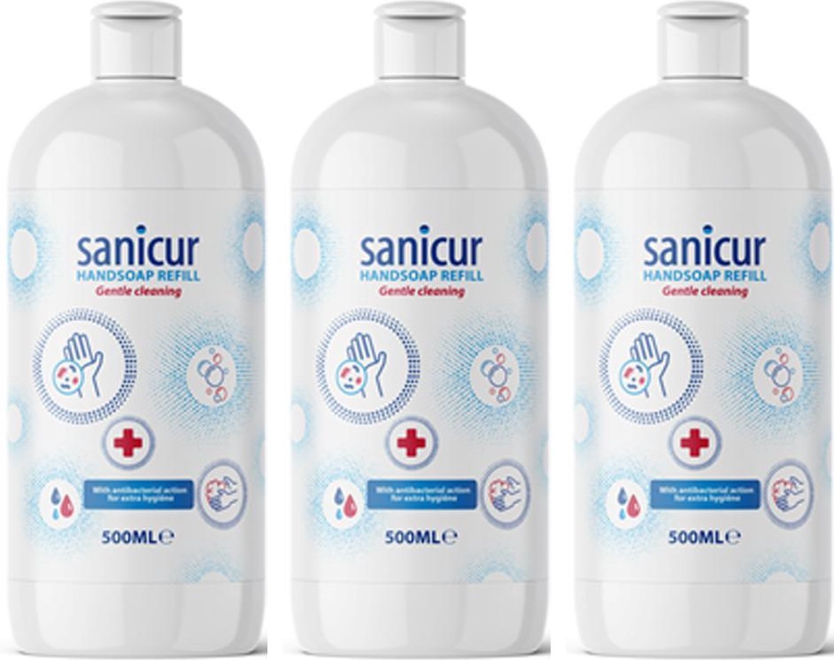 Sanicur handzeep Navulling Voordeelbox | 3 x 500 ml