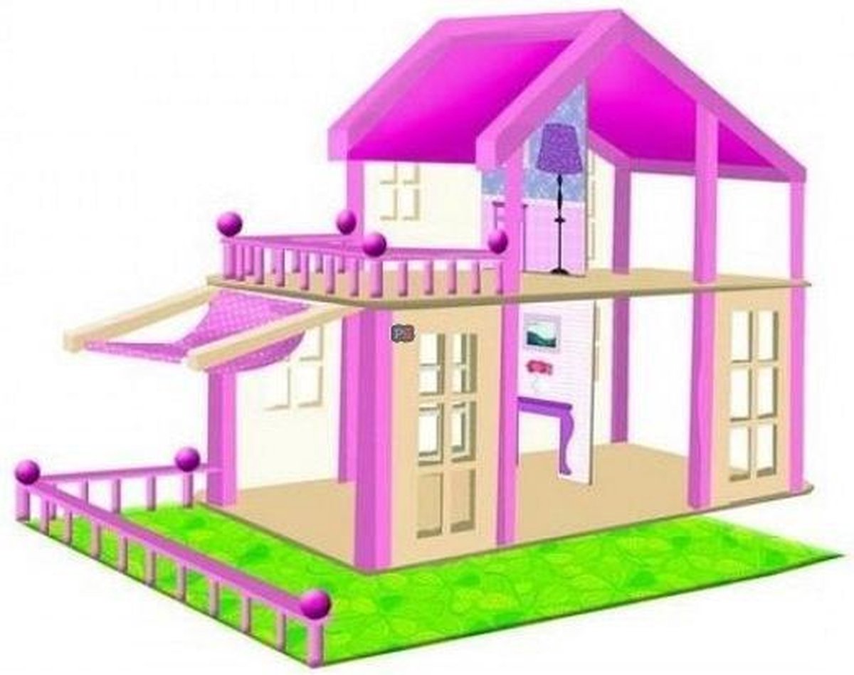 Houten poppenhuis Britta roze