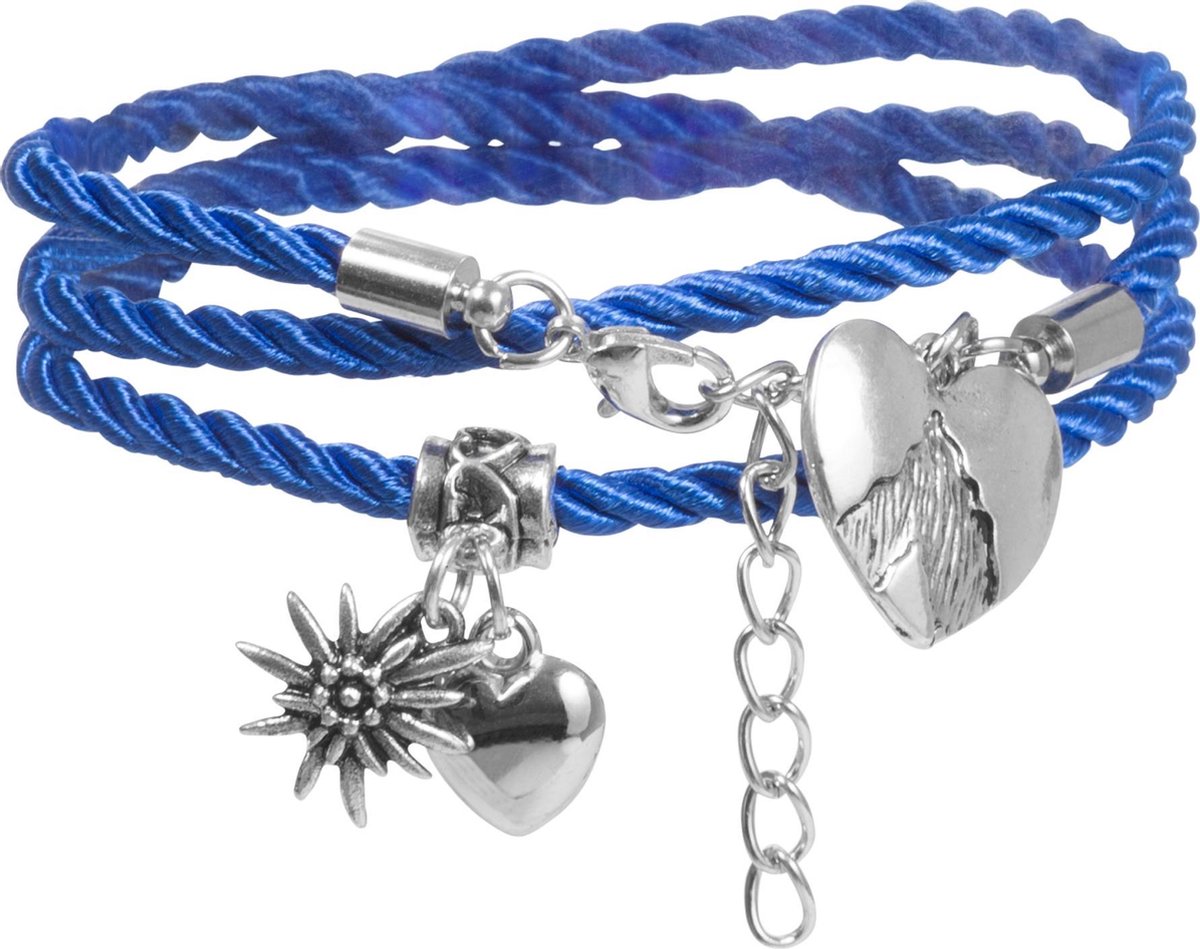 dressforfun - Armband Alpenhart blauw  - verkleedkleding kostuum halloween verkleden feestkleding carnavalskleding carnaval feestkledij partykleding - 302947