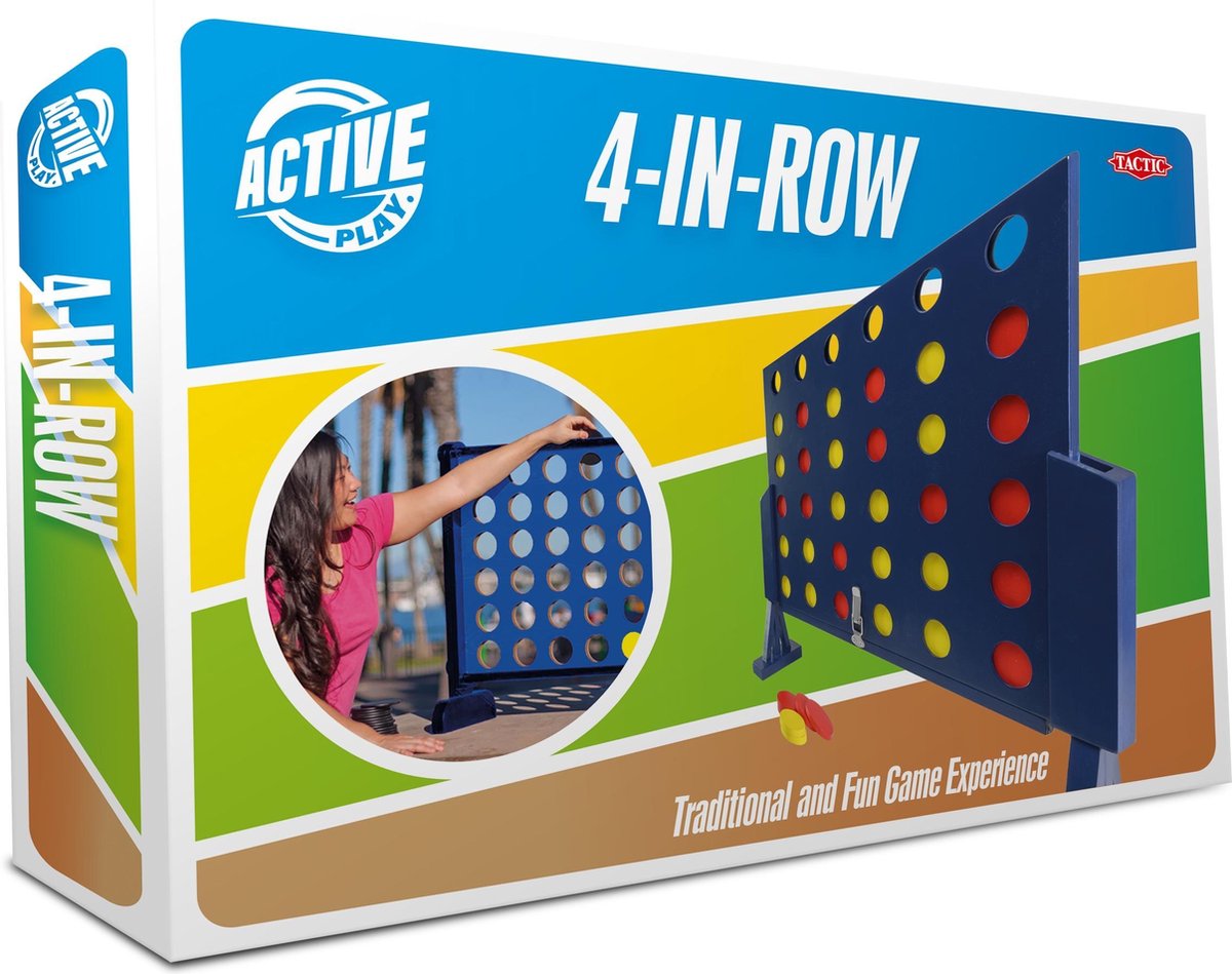 Tactic 4-op-een-rij Giga Junior 57 X 56 Cm Blauw 37-delig