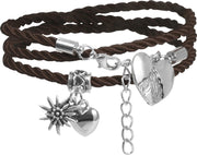 dressforfun - Armband Alpenhart bruin  - verkleedkleding kostuum halloween verkleden feestkleding carnavalskleding carnaval feestkledij partykleding - 302953