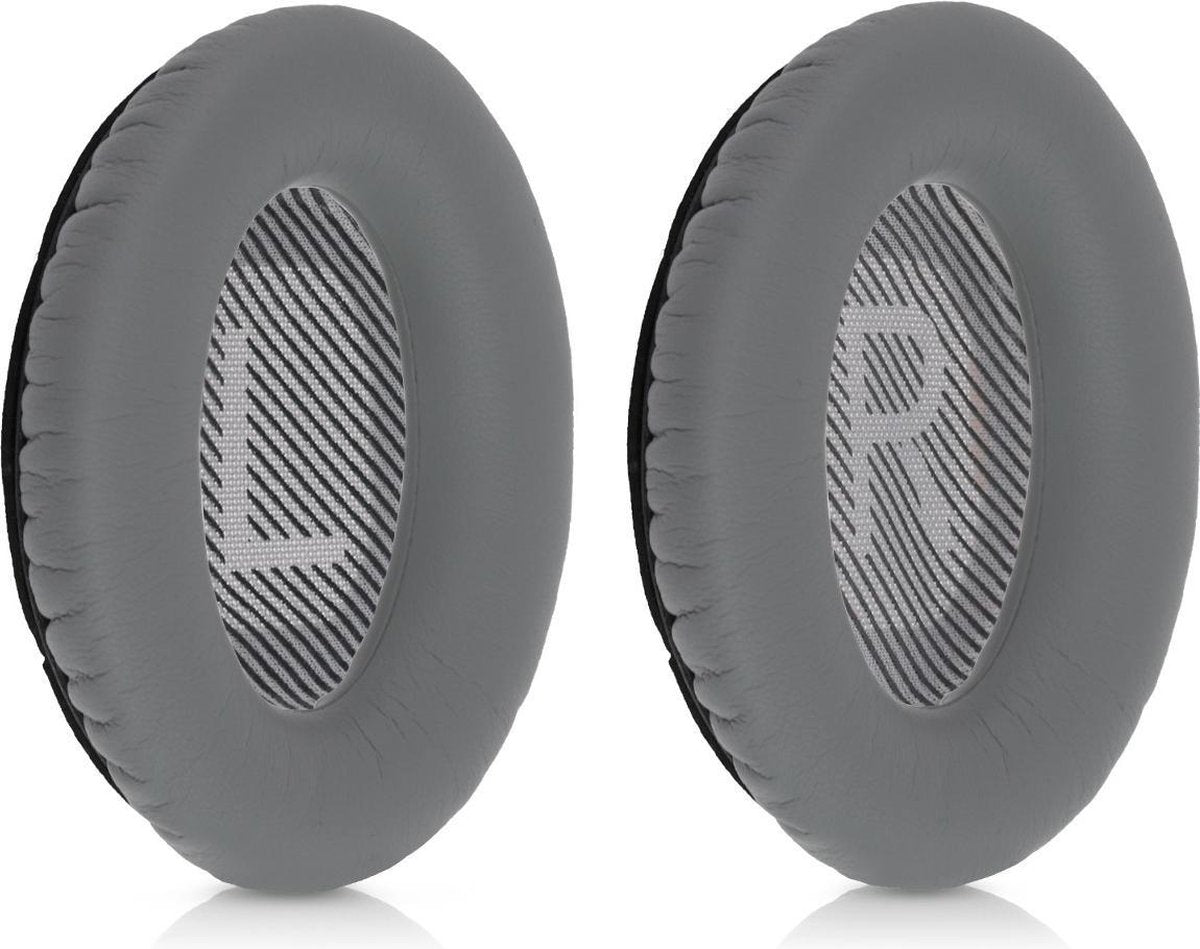 kwmobile 2x oorkussens voor Bose Quietcomfort 35 / QC35 wireless II koptelefoons - imitatieleer - voor over-ear-koptelefoon - zilver