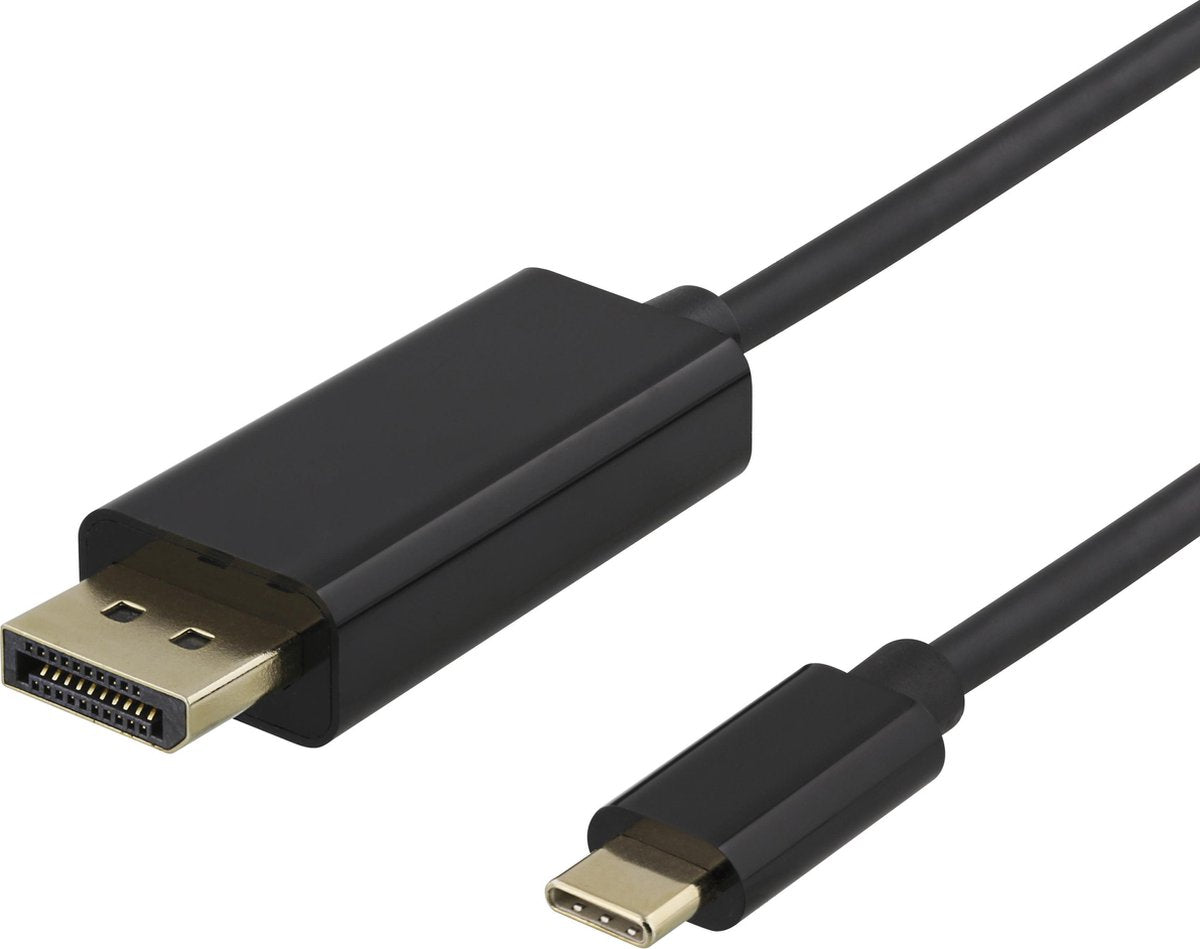 Deltaco USBC-DP200-K USB-C naar DisplayPort kabel 2 meter 4K UHD