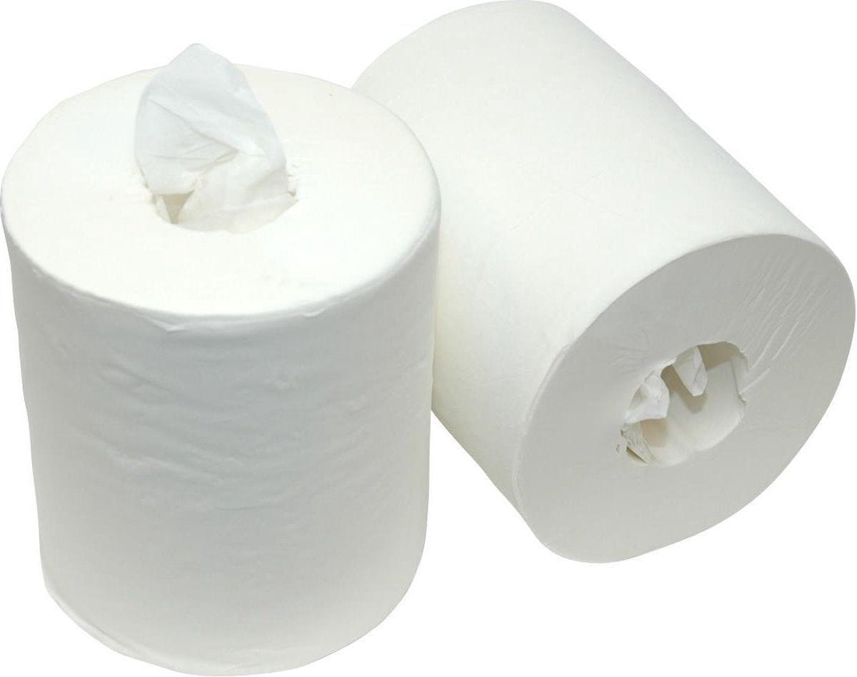 Midirollen wit 1laags 275meter cellulose geen koker 6rollen (118026)