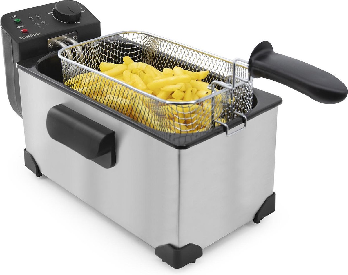 Tomado TDF3001S - Frituurpan - 3 liter inhoud - koude zone - RVS