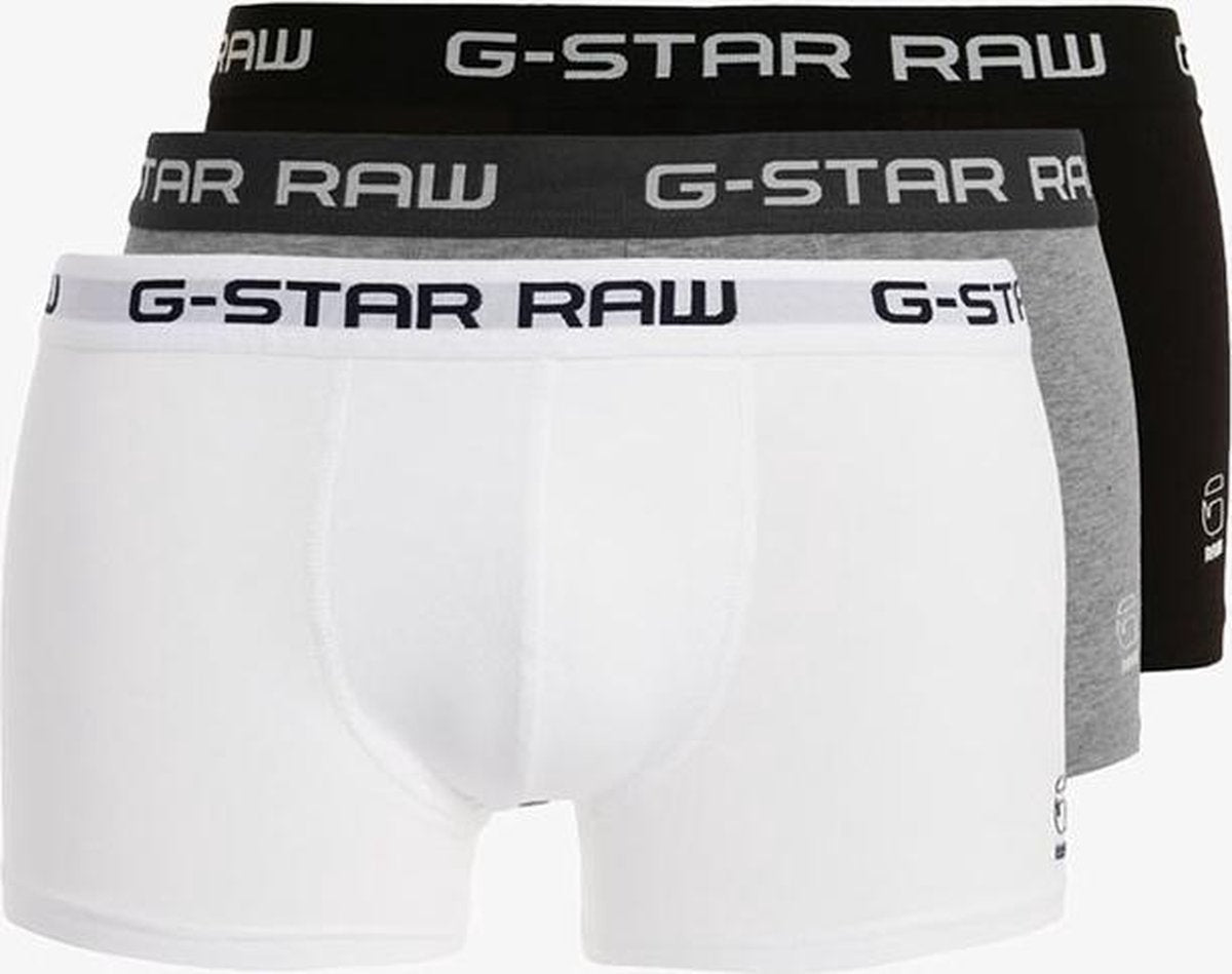 G-Star Raw Heren Boxershorts 3-Pack Zwart / Grijs /Wit Maat: M