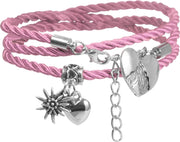 dressforfun - Armband Alpenhart roze  - verkleedkleding kostuum halloween verkleden feestkleding carnavalskleding carnaval feestkledij partykleding - 302950