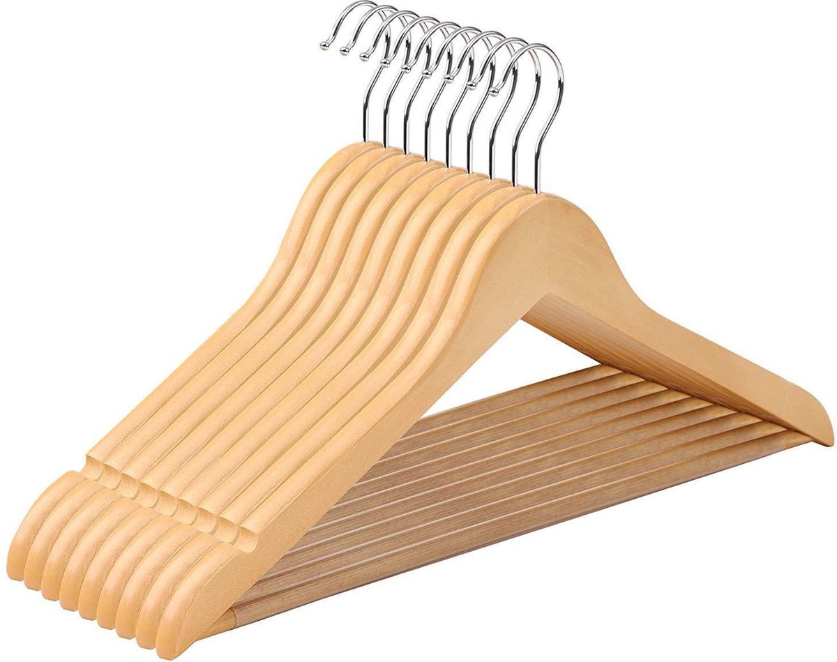 Nancy's Maple Wood Kleerhangers -  20 Stuks - 360 Graden Hanger - Kleerhanger Jas