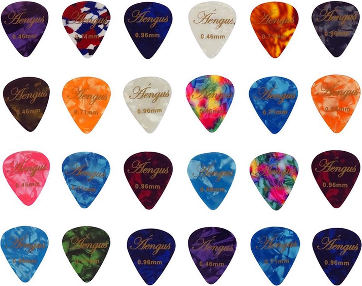 Plectrum set 24 Celluloid plectrums in de diktes thin 0.46