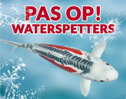 Pas op! Waterspetters 100 shusui waakbord met een gekleurde achtergrond