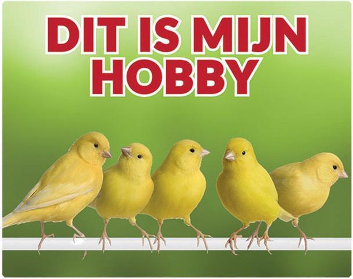 Dit is mijn hobby 138 Kanarie groep NL waakbord met een gekleurde achtergrond