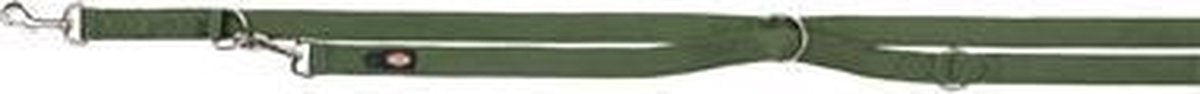 Trixie hondenriem premium dubbelgestikt verstelbaar bosgroen - 200x1 cm - 1 stuks